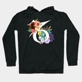 Capricorn Horoscope Zodiac Rainbow Flowers Design Hoodie